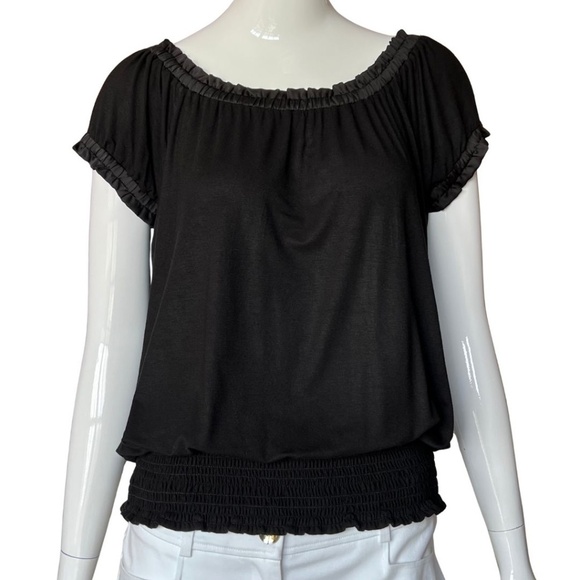 INC International Concepts Tops - INC International Concepts Black Peasant Blouson Top Size Small